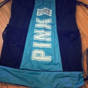 Pink draw string backpack